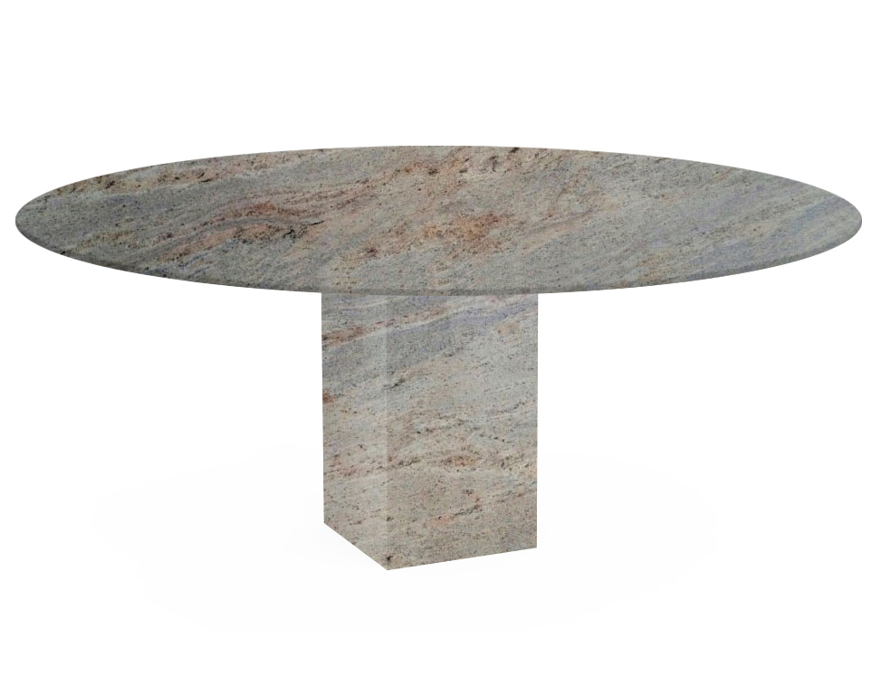 Ivory Fantasy Arena Oval Granite Dining Table