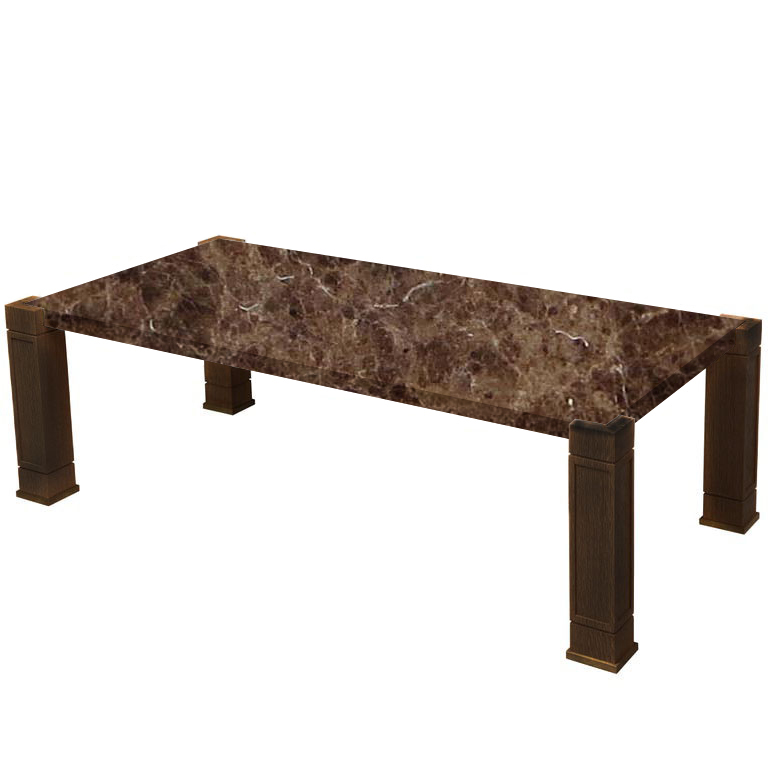 Faubourg Marron Imperial Inlay Coffee Table with Walnut Legs