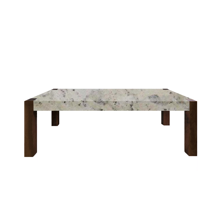 Andromeda Percopo Solid Granite Dining Table with Walnut Legs