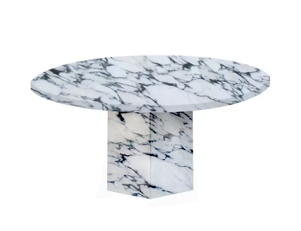 Arabescato Corchia Gala Round Marble Dining Table