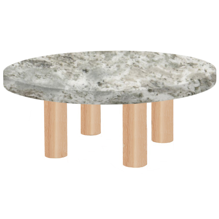 Round Aurora Fantasy Coffee Table with Circular Ash Legs