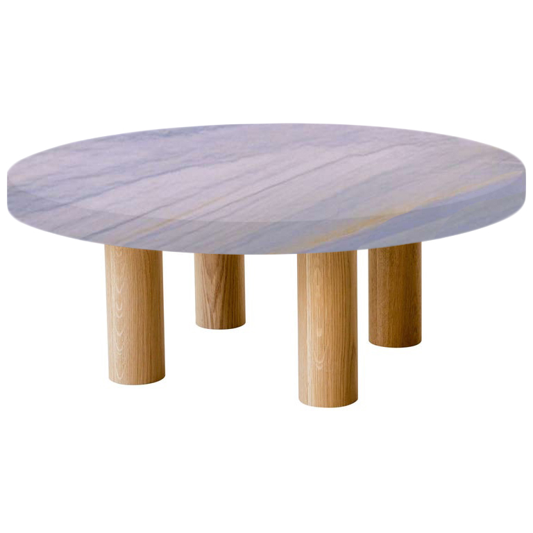 Round Azul Macaubas Coffee Table with Circular Oak Legs