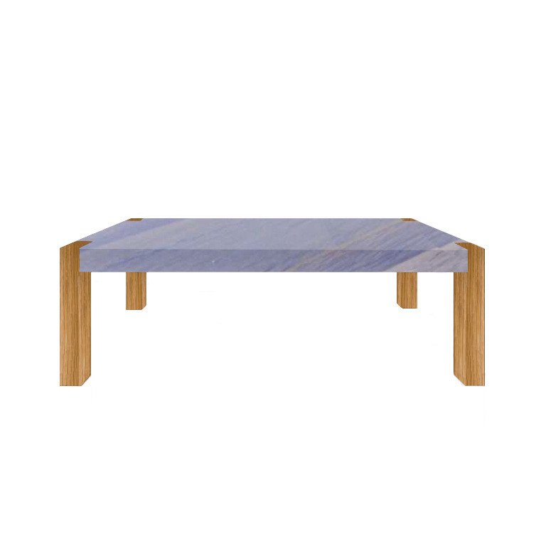 Azul Macaubas Percopo Granite Dining Table with Oak Legs