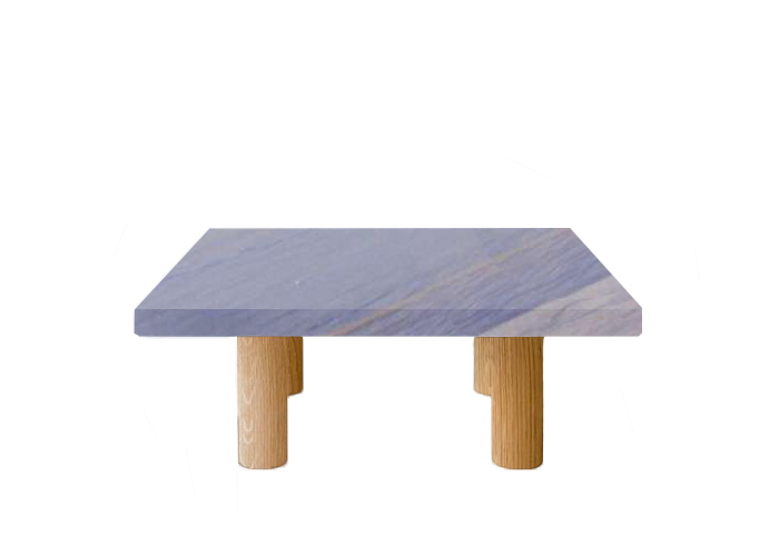 Azul Macaubas Square Coffee Table with Circular Oak Legs