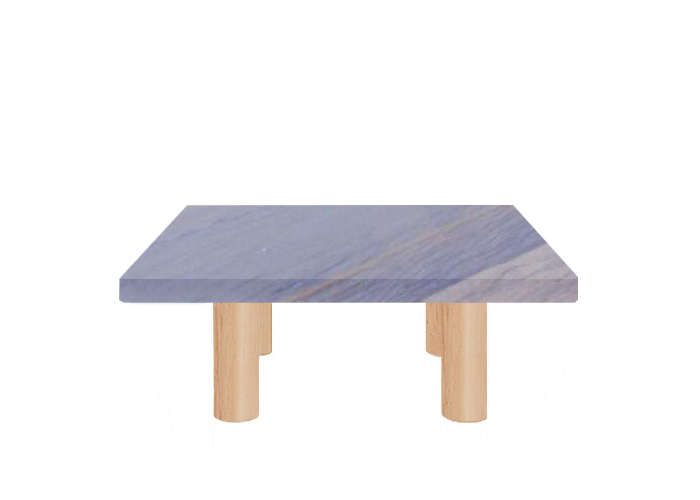 Azul Macaubas Square Coffee Table with Circular Ash Legs
