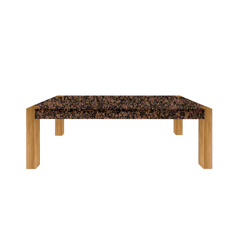 Baltic Brown Percopo Solid Granite Dining Table with Oak Legs