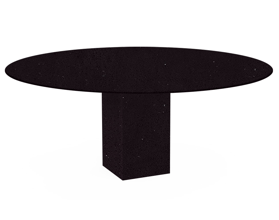 Black Mirror Arena Oval Quartz Dining Table