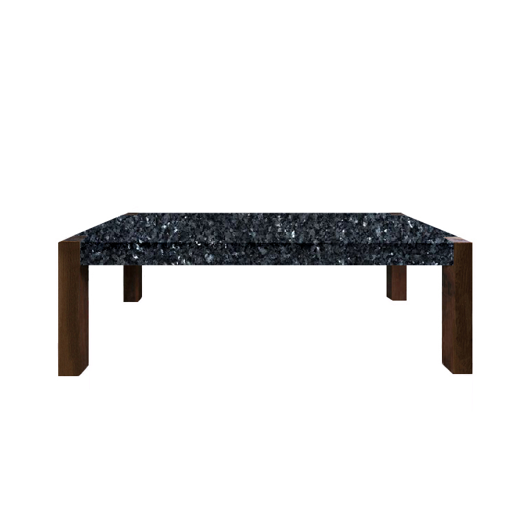 Blue Pearl Percopo Solid Granite Dining Table with Walnut Legs