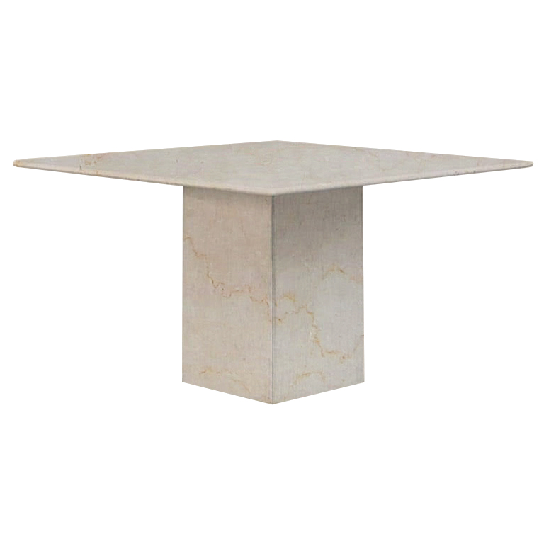 Botticino Classico Small Square Marble Dining Table