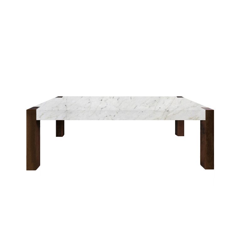 Calacatta Colorado Percopo Solid Marble Dining Table with Walnut Legs