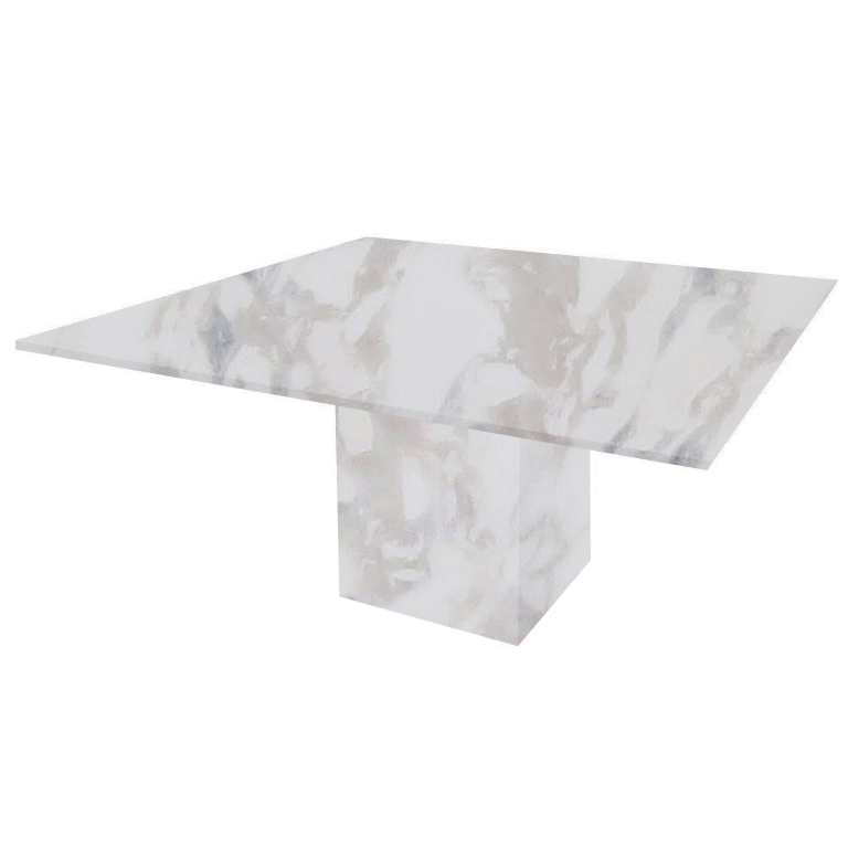 Calacatta Ivory Bergiola Square Marble Dining Table