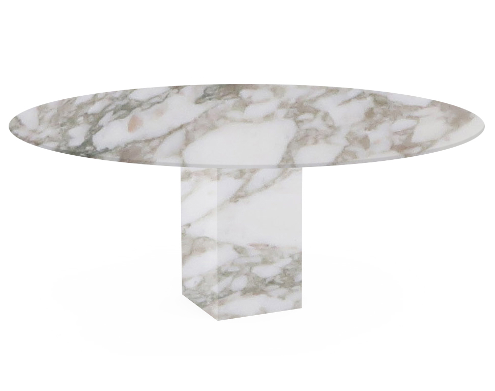 Calacatta Oro Extra Arena Oval Marble Dining Table