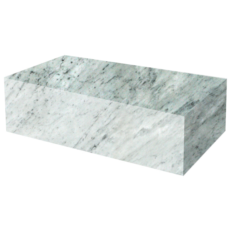 Carrara Extra Rectangular Solid Marble Coffee Table