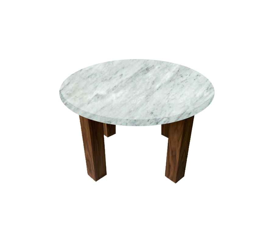 Carrara Extra Round Coffee Table with Square Walnut Legs