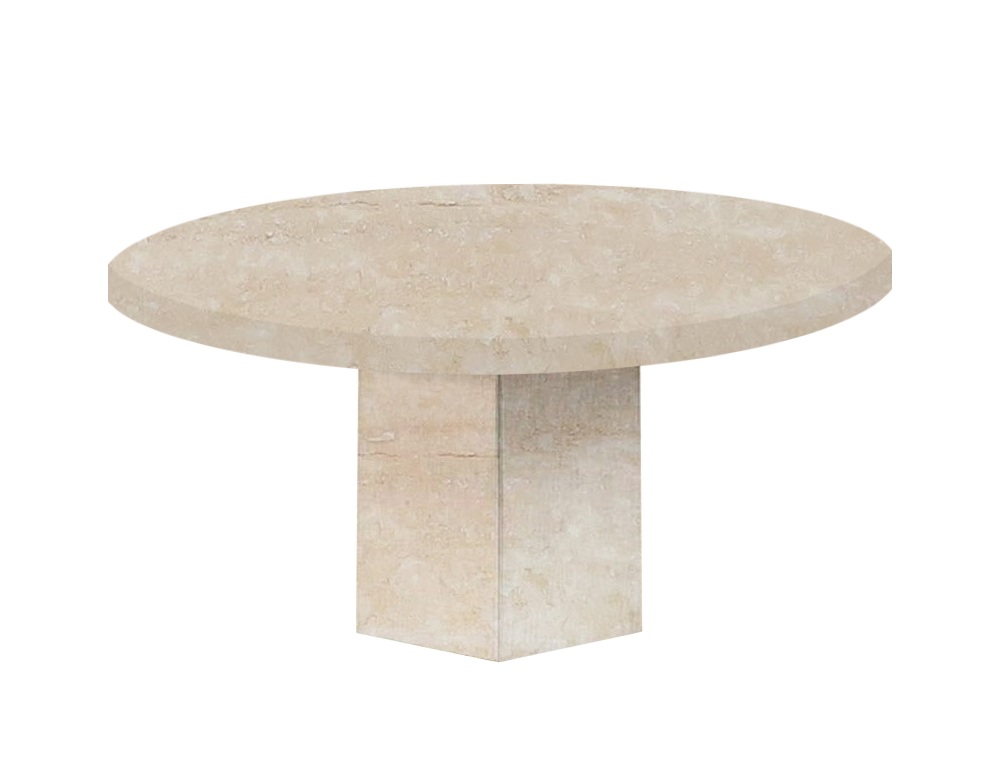 Classic Roman Santa Catalina Round Travertine Dining Table