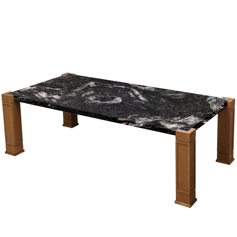 Faubourg Cosmic Black Inlay Coffee Table with Oak Legs