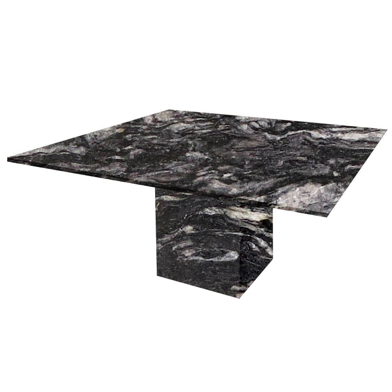 Cosmic Black Bergiola Square Granite Dining Table