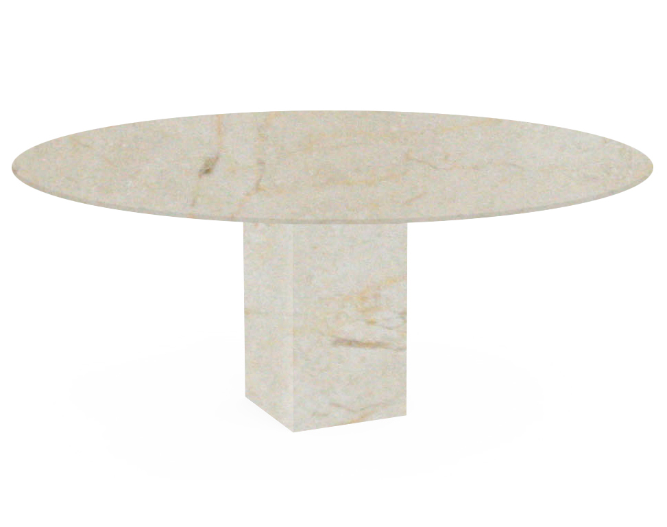 Crema Marfil Arena Oval Marble Dining Table