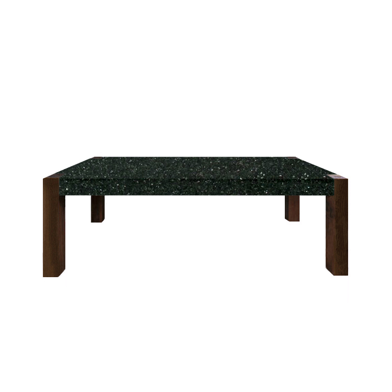 Emerald Pearl Percopo Solid Granite Dining Table with Walnut Legs