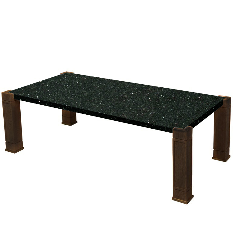 Faubourg Emerald Pearl Inlay Coffee Table with Walnut Legs