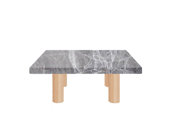 Emperador Grey Square Coffee Table with Circular Ash Legs