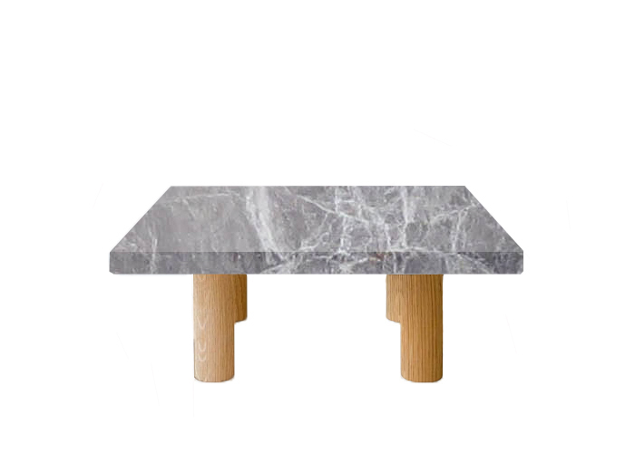 Emperador Grey Square Coffee Table with Circular Oak Legs