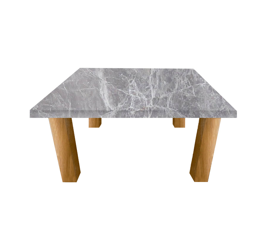 Emperador Grey Square Coffee Table with Square Oak Legs