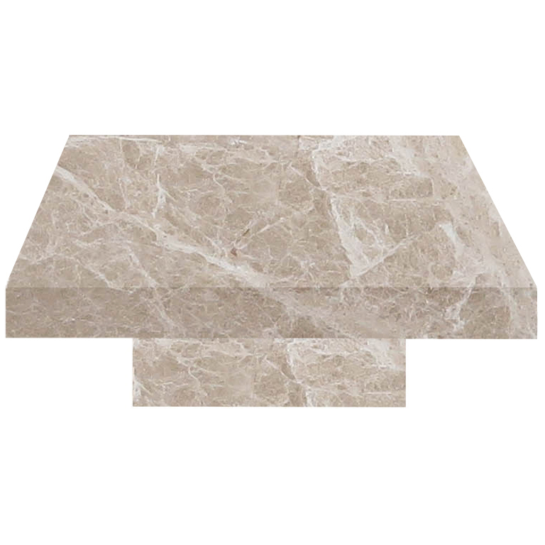 Emperador Light Square Solid Marble Coffee Table