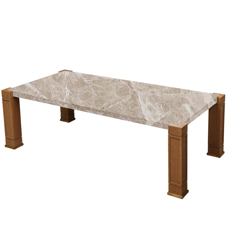 Faubourg Emperador Light Inlay Coffee Table with Oak Legs