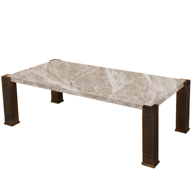 Faubourg Emperador Light Inlay Coffee Table with Walnut Legs