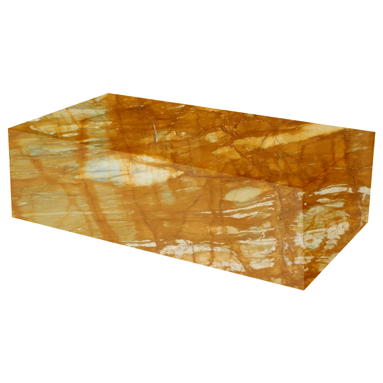 Giallo Sienna Rectangular Solid Marble Coffee Table