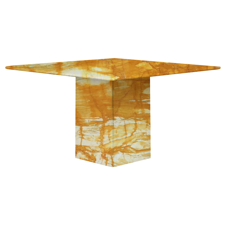 Giallo Siena Small Square Marble Dining Table
