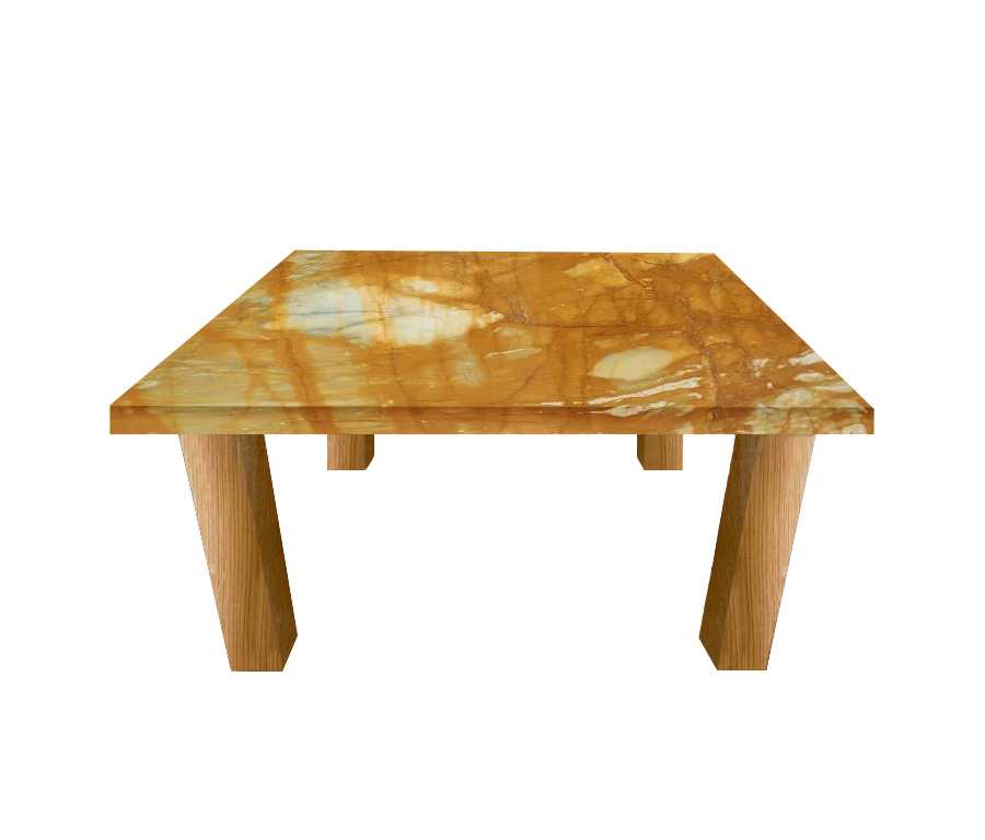 Giallo Sienna Square Coffee Table with Square Oak Legs