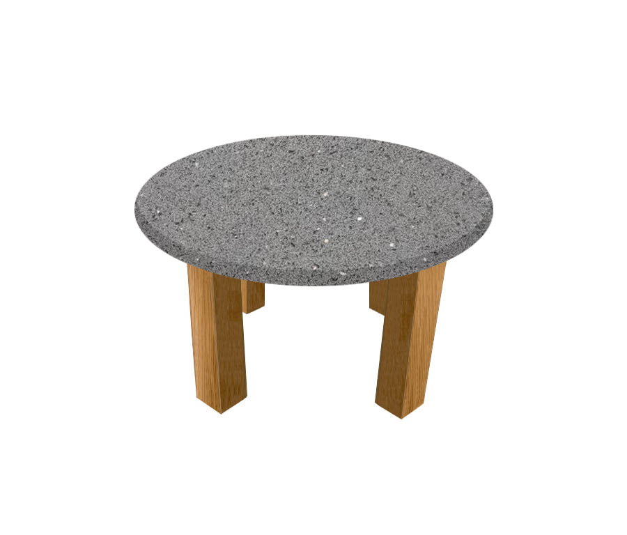 Grey Starlight Round Coffee Table with Square Oak Legs