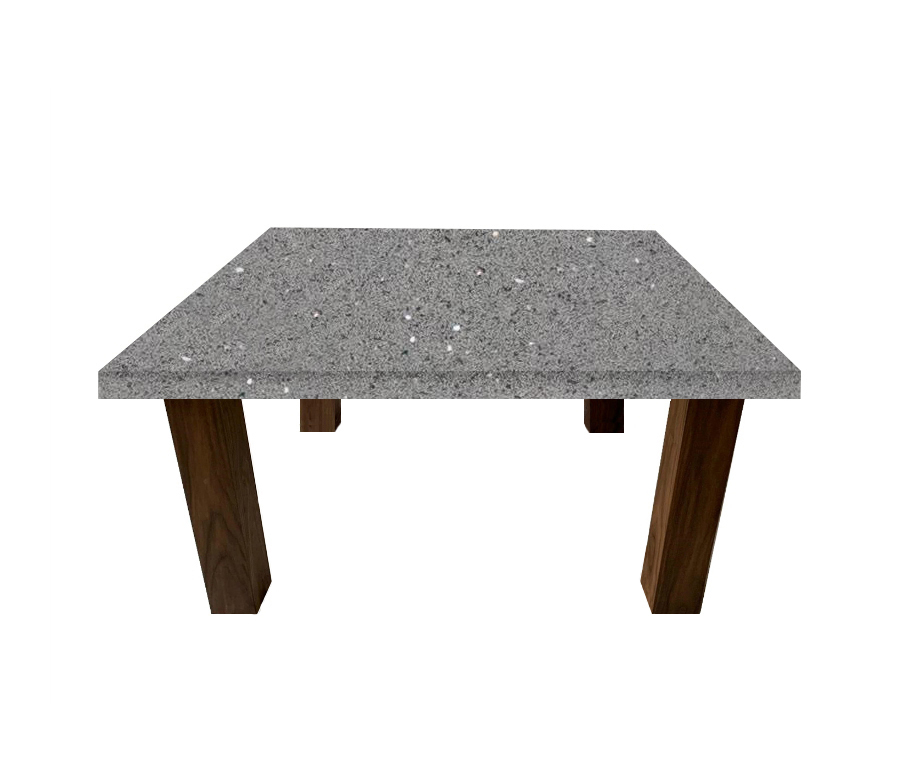 Grey Starlight Square Coffee Table with Square Walnut Legs