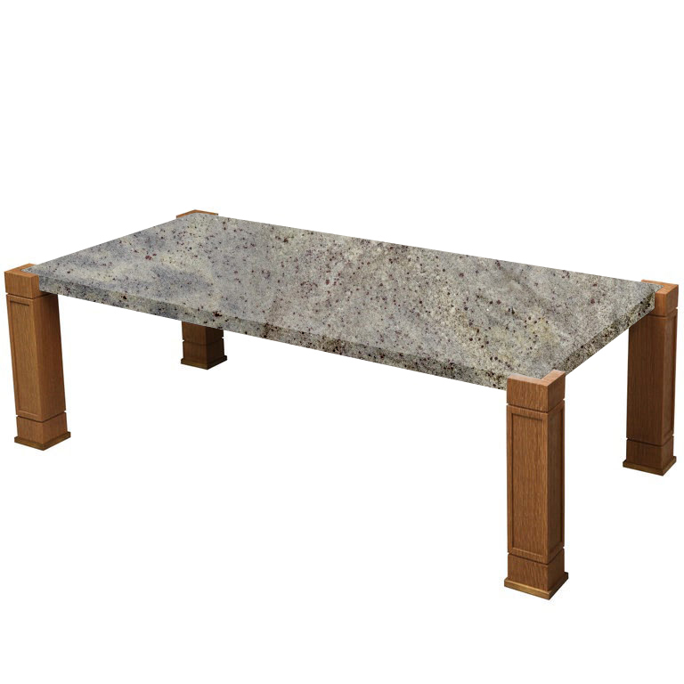 Faubourg Kashmir White Inlay Coffee Table with Oak Legs