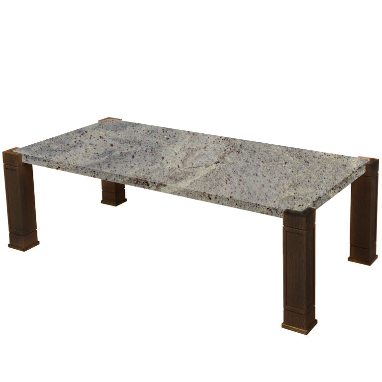 Faubourg Kashmir White Inlay Coffee Table with Walnut Legs