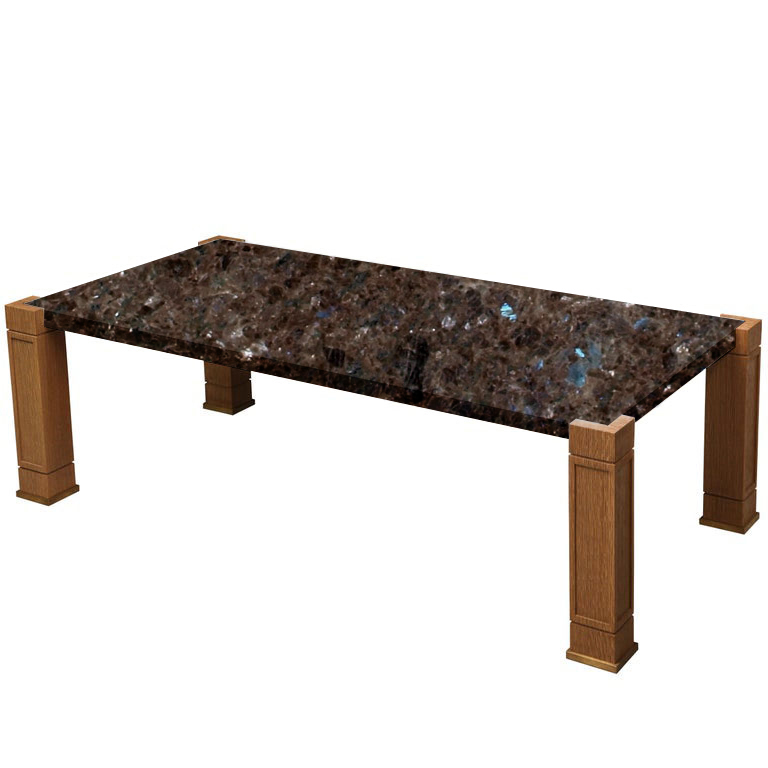 Faubourg Labrador Antique Inlay Coffee Table with Oak Legs