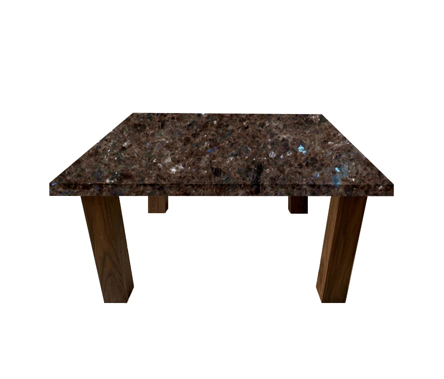 Labrador Antique Square Coffee Table with Square Walnut Legs