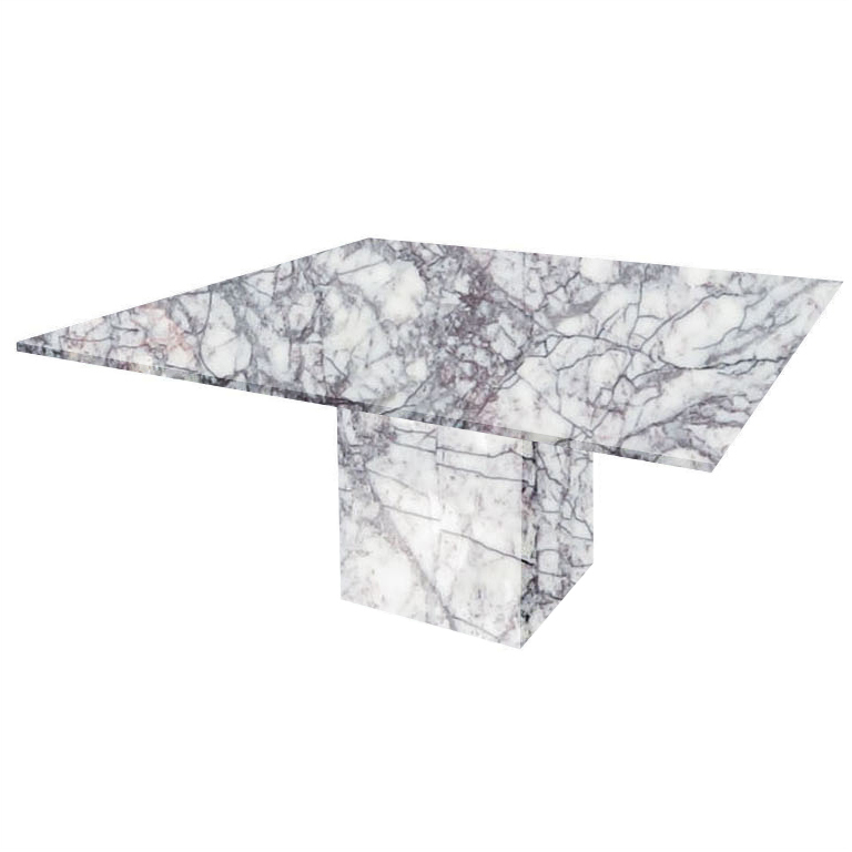 Lilac Milas Bergiola Square Marble Dining Table