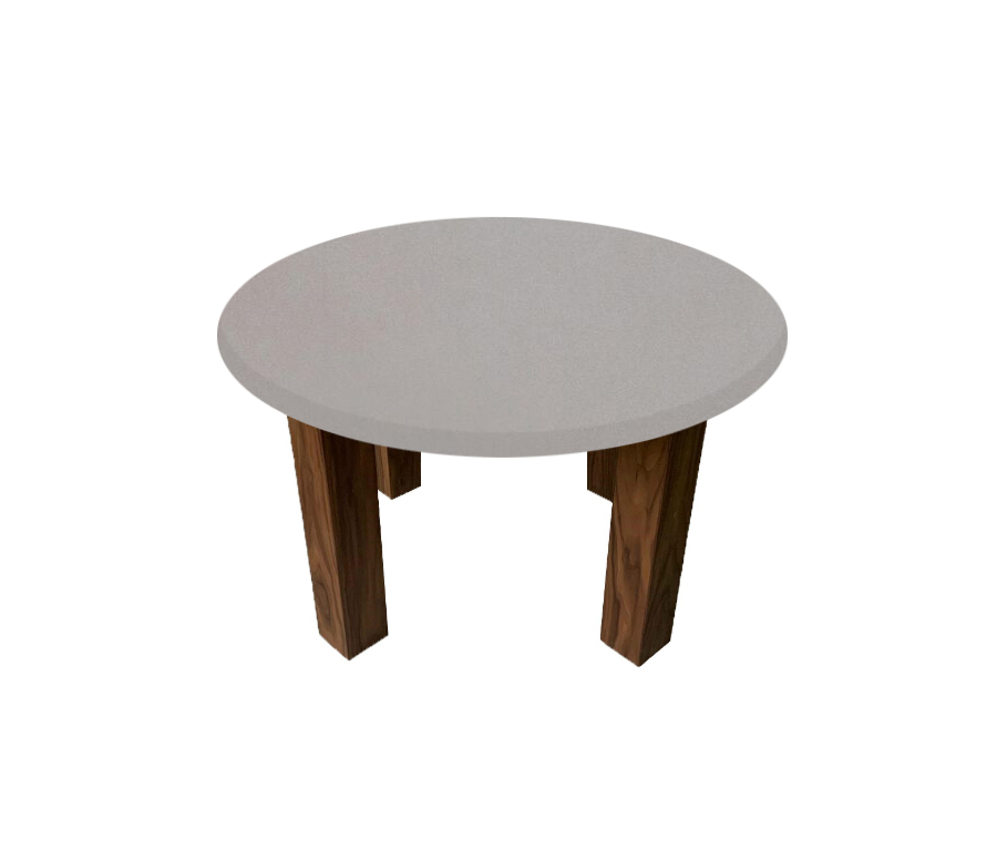London Grey Round Coffee Table with Square Walnut Legs