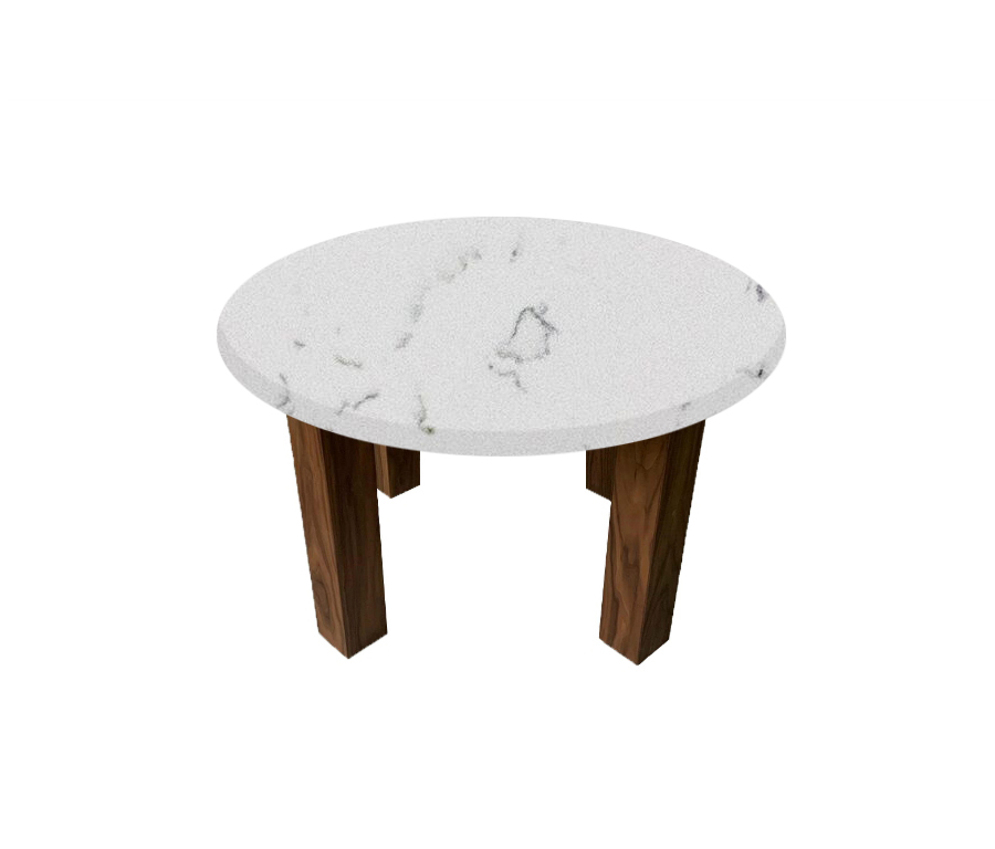 Luni Spring Round Coffee Table with Square Walnut Legs