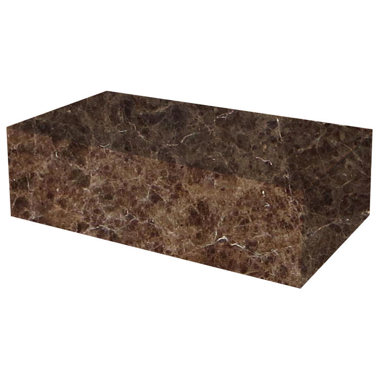 Marron Imperial Rectangular Solid Marble Coffee Table