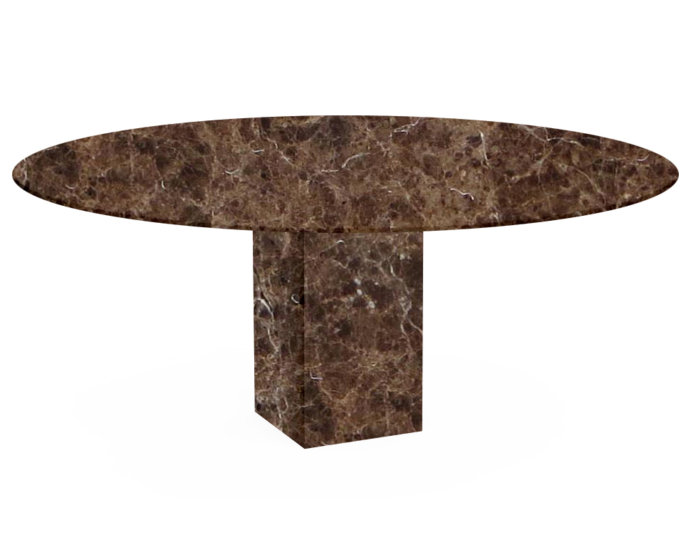 Marron Imperial Arena Oval Marble Dining Table