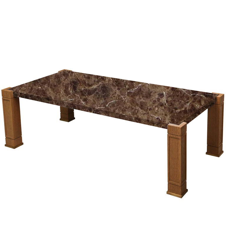Faubourg Marron Imperial Inlay Coffee Table with Oak Legs