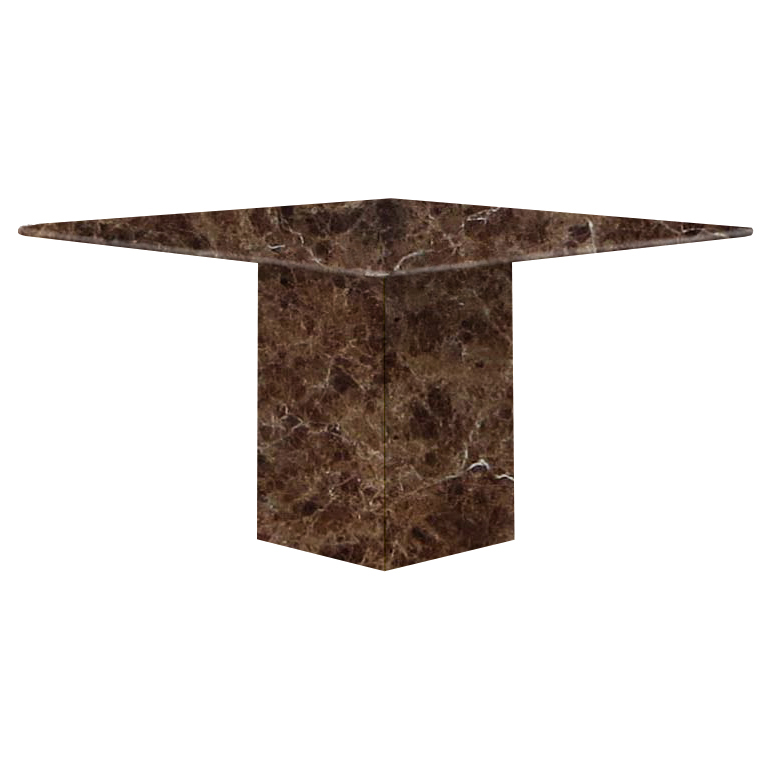 Marron Imperial Small Square Marble Dining Table