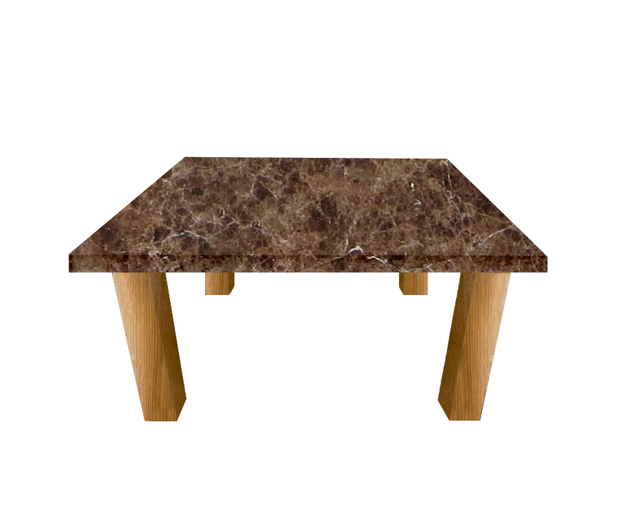 Marron Imperial Square Coffee Table with Square Oak Legs