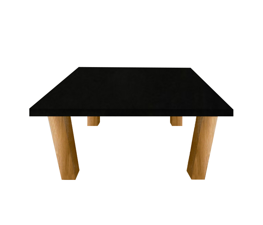 Nero Assoluto Square Coffee Table with Square Oak Legs
