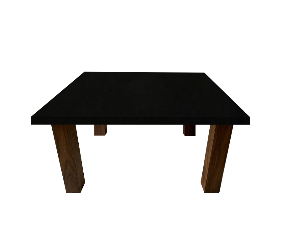 Nero Assoluto Square Coffee Table with Square Walnut Legs