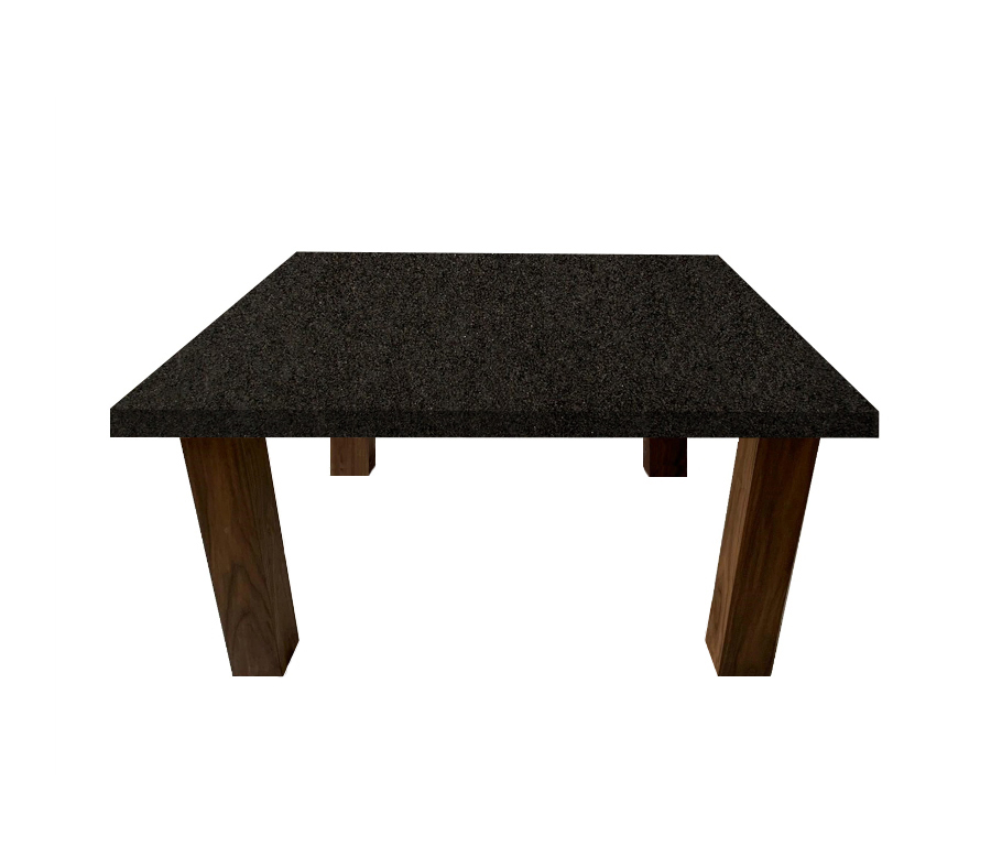 Nero Impala Square Coffee Table with Square Walnut Legs